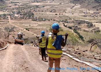 Construction of access roads to the masts